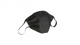 4CARS Dvojvrstvové bavlnené rúško čierne bez vzoru s gumičkou 3ks