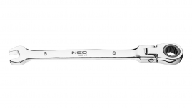 NEO Kombinovaný kľúč - plochý-očkový s kĺbom a račňou 10 x 160mm