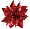 Kvet MagicHome Vianoce GlitterPoinsettia, so štipcom, ...